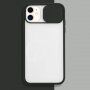 Полупрозрачен кейс с подвижен кейс на лещата на фотоапарата за iPhone 11 Pro Max - черен