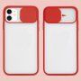 Полупрозрачен кейс с подвижен кейс на лещата на фотоапарата за iPhone 11 - син