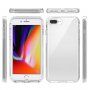 Удароустойчив двуцветен прозрачен калъф за iPhone 7 Plus / 8 Plus - черно