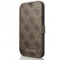 Guess 4G Book флип калъф за iPhone 12 Pro Max - кафяв