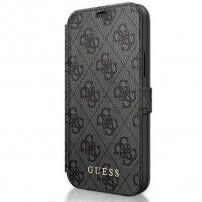 Guess 4G Book флип калъф за iPhone 12 Pro Max - сиво