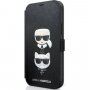 Karl Lagerfeld Saffiano K&C Heads калъф тип портмоне за iPhone 12 mini - черно