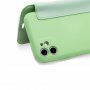 Силиконов флип калъф с джоб за карта за iPhone 11 Pro Max - червено