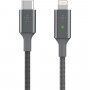 Belkin Boost Charge LED кабел с оплетка с конектори USB-C / Lightning - 1,2m - сребърен