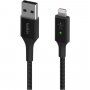 BELKIN Boost Charge LED cплетен кабел за пренос на данни и зареждане USB-A 2.0 / Lightning за iPhone / iPad / iPod / AirPods - 1,2 m - черен