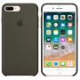 Оригинален кожен калъф за Apple iPhone 8 Plus / 7 P - тъмно маслинен цвят