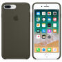 Оригинален кожен калъф за Apple iPhone 8 Plus / 7 P - тъмно маслинен цвят