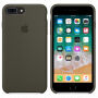 Оригинален кожен калъф за Apple iPhone 8 Plus / 7 P - тъмно маслинен цвят
