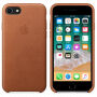 Оригинален кожен калъф за Apple iPhone SE (2020/2022) / 8 / 7 - кафяв като седло