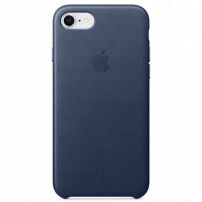 Оригинален кожен калъф за Apple iPhone SE (2020/2022) / 8 / 7 - полунощно синьо