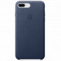 Оригинален кожен калъф за Apple iPhone 8 Plus / 7 P - полунощно синьо