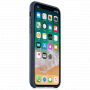 Оригинален кожен калъф за Apple iPhone XS / iPhone X - полунощно синьо