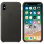 Оригинален Apple кожен калъф за iPhone X / XS - сив като въглен