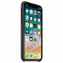 Оригинален Apple кожен калъф за iPhone X / XS - сив като въглен