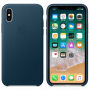 Оригинален кожен калъф за Apple iPhone XS / iPhone X - космично синьо