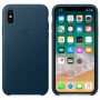 Оригинален кожен калъф за Apple iPhone XS / iPhone X - космично синьо