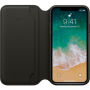 Оригинален кожен калъф Folio за Apple iPhone XS / iPhone X - черно
