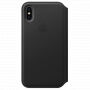 Оригинален кожен калъф Folio за Apple iPhone XS / iPhone X - черно