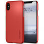 Spigen изключително тънък устойчив кейс за Apple iPhone XS / iPhone X - червен