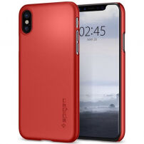 Spigen изключително тънък устойчив кейс за Apple iPhone XS / iPhone X - червен