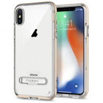 Spigen защитен кейс с магнитна стойка за Apple iPhone XS / iPhone X - златен