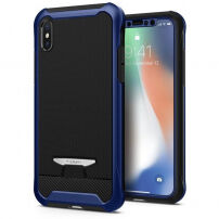 Spigen Signature защитен кейс от пластмаса и поликарбонат за Apple iPhone XS / iPhone X - син