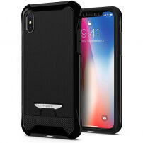 Spigen Signature защитен кейс от пластмаса и поликарбонат за Apple iPhone XS / iPhone X - черен