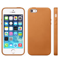 Калъф с оригинален Apple дизайн за iPhone 5 / 5S / SE (2016) – светло кафяв