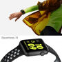 Силиконова каишка за Apple Watch 42mm / 41mm / 40mm / 38mm - черна-сива