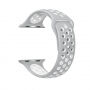 Силиконова каишка за Apple Watch 42mm / 41mm / 40mm / 38mm - сива-бяла