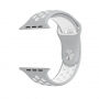 Силиконова каишка за Apple Watch 42mm / 41mm / 40mm / 38mm - сива-бяла