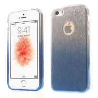 3в1 блестящ калъф за iPhone 5 / 5S / SE (2016) – син