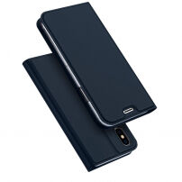 DUX DUCIS калъф със стойка и джобове за документи за Apple iPhone XS / iPhone X – тъмно син