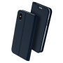 DUX DUCIS калъф със стойка и джобове за документи за Apple iPhone XS / iPhone X – тъмно син