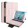 Калъф от изкуствена кожа с безжична клавиатура за Apple iPad 9.7 / iPad Pro 9.7 / iPad Air / iPad Air 2 – златно-розов