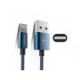 MCDODO USB кабел за синхронизация и зареждане за Apple iPhone - 15cm - дънково синьо