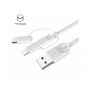 MCDODO USB кабел с lightning / micro USB / USB-C конектори за Apple iPhone - 1m - бял