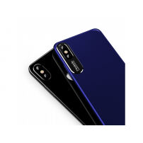MCDODO защитен кейс с алуминиев слой за защита на камерата за Apple iPhone XS / iPhone X - син