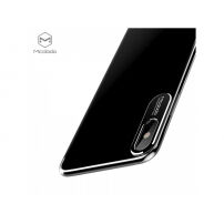 MCDODO защитен кейс с алуминиев слой за защита на камерата за Apple iPhone XS / iPhone X - прозрачен черен