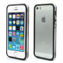 Калъф / кейс бъмпер за Apple iPhone 5 / 5S / SE (2016) – черен / прозрачен