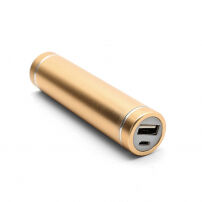 Мини външна батерия / power bank 2600mAh – с размер на червило - златна