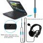 Адаптер / аудио кабел за свързване от слушалки и микрофон jack 3,5 mm жак към 2x жак 3,5 mm - син