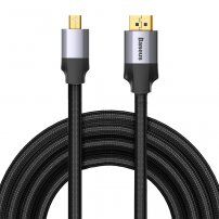 Baseus Високоскоростен сплетен кабел с конектори Mini DP / DP - 3m - черен