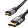 Baseus Високоскоростен сплетен кабел с конектори Mini DP / DP - 3m - черен