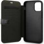Mercedes Perforated Leather флип калъф за iPhone 12 mini - черно