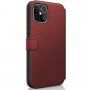 Mercedes Perforated Leather флип калъф за iPhone 12 mini - червено