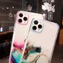 Удароустойчив прозрачен кейс с мраморен мотив за iPhone 12 Pro Max - син
