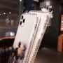 Удароустойчив прозрачен кейс с мраморен мотив за iPhone 12 Pro Max - тъмнолилав