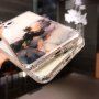 Удароустойчив прозрачен кейс с мраморен мотив за iPhone 12 Pro Max - тъмнолилав