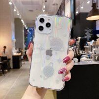 Мек променлив кейс със сребърни звезди и планети за iPhone 11 Pro - прозрачно